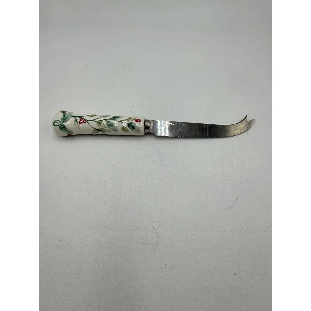 Pfaltzgraff Winterberry Cheese Knife White Holiday Floral